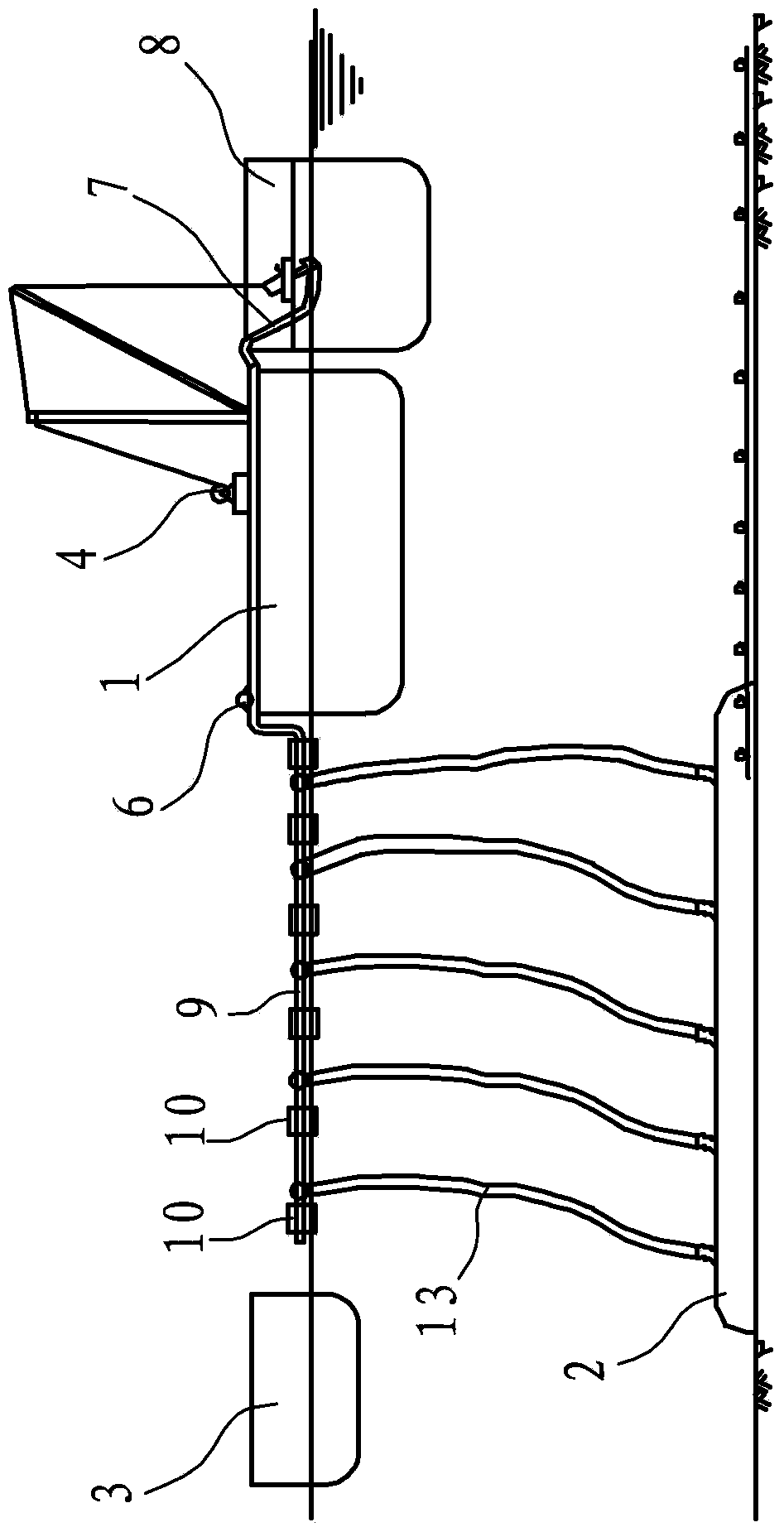 Deepwater bagged sand construction device and deepwater bagged sand construction technology