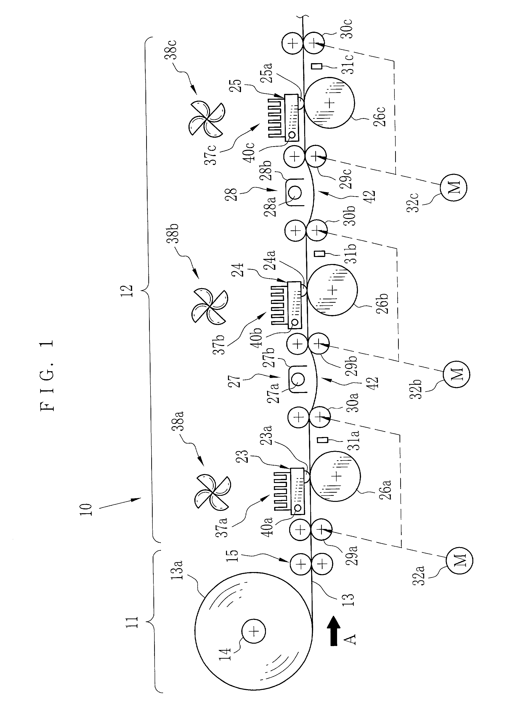 Three-heads one-pass type thermal printer