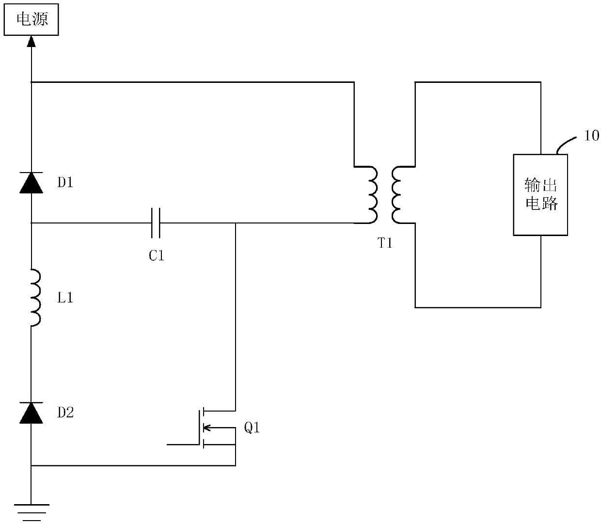 Flyback power supply circuit