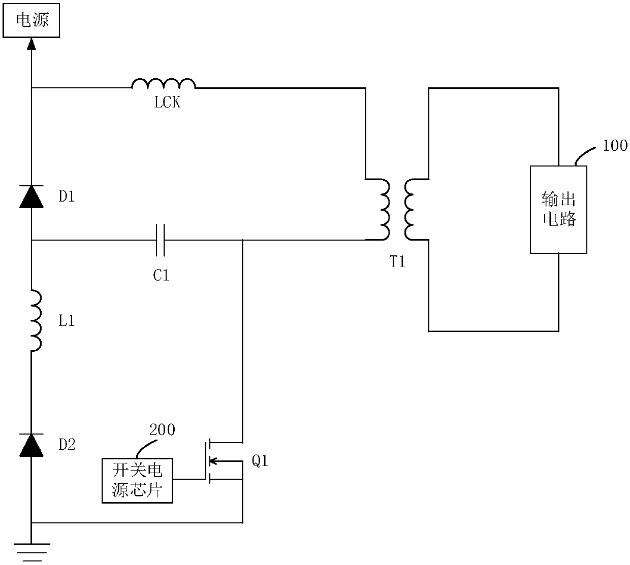 Flyback power supply circuit