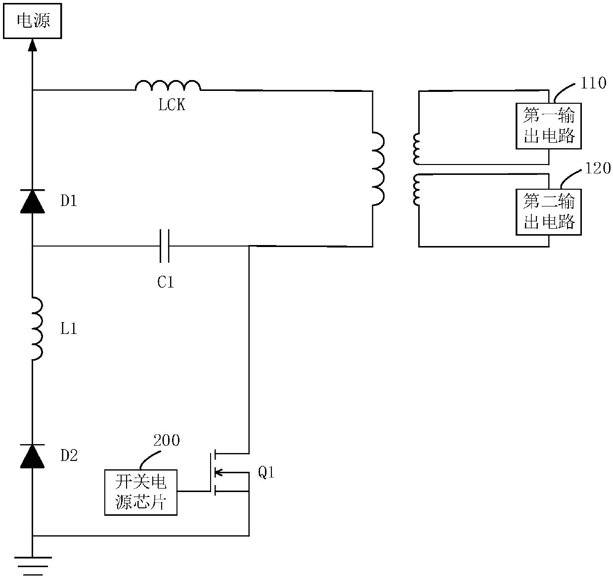 Flyback power supply circuit