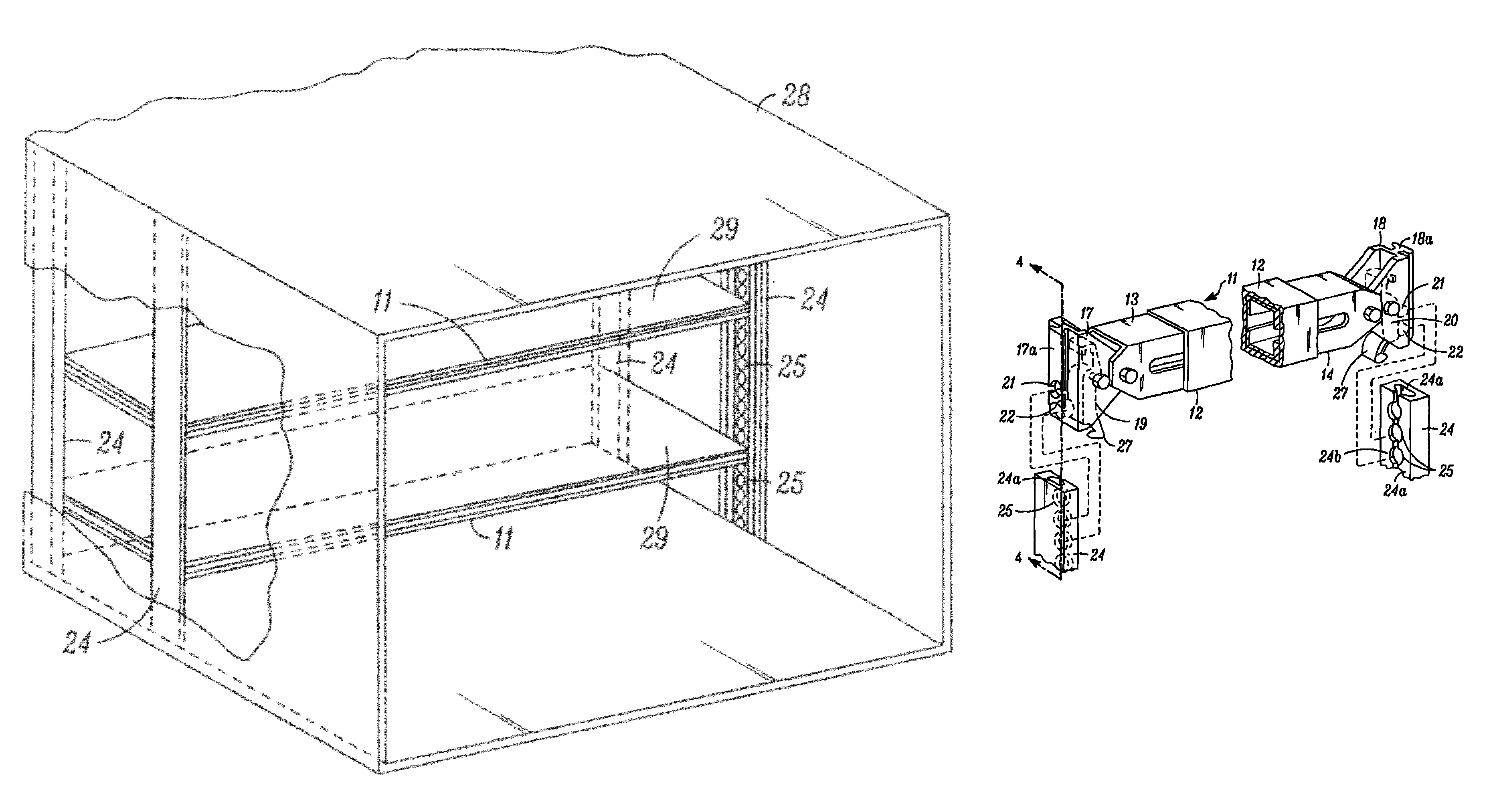 Adjustable decking system for supporting freight