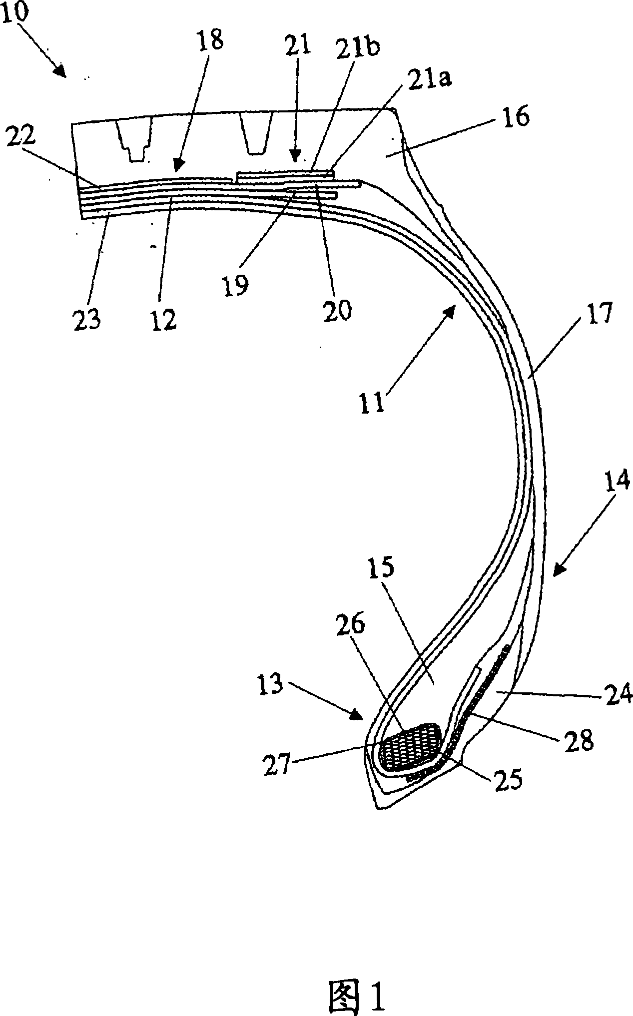 Pneumatic tyre with improved bead structure