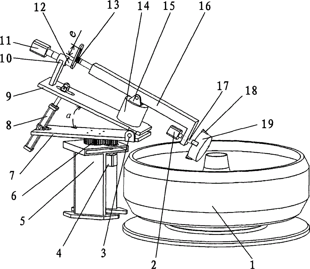 Coning movement type finishing device suitable for wheel disc type parts and method thereof