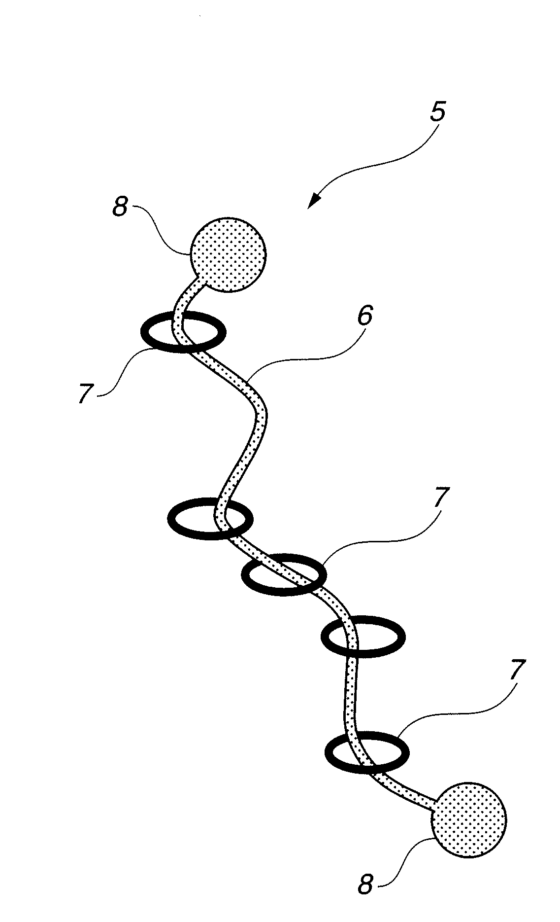 Hydrophobic linear polyrotaxane molecule and crosslinked polyrotaxane