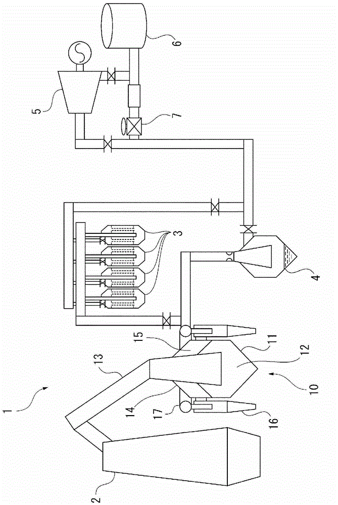 Dust catcher for blast furnace gas