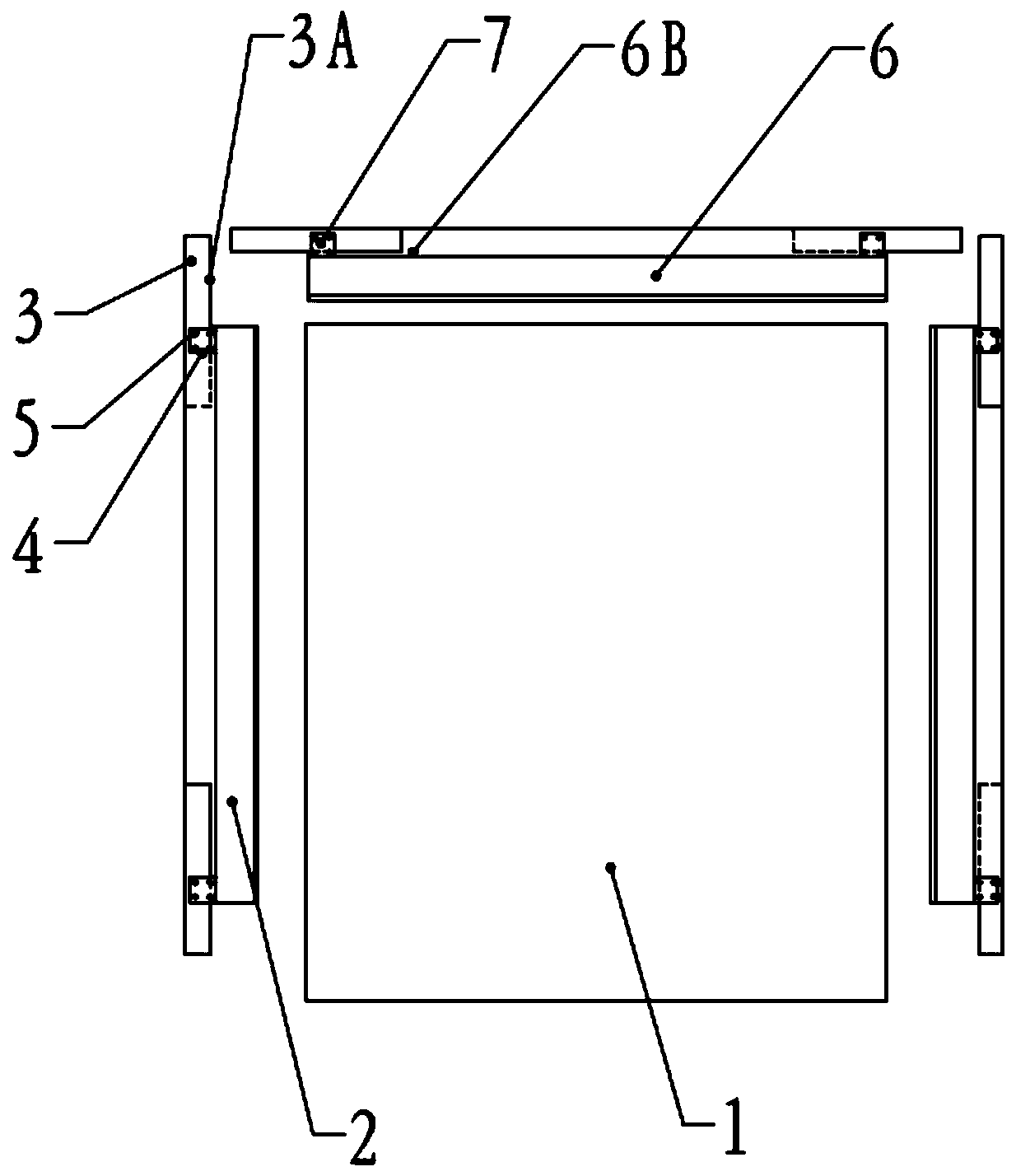 Measuring device and method for structural clearance of non-visible parts of stitching antenna