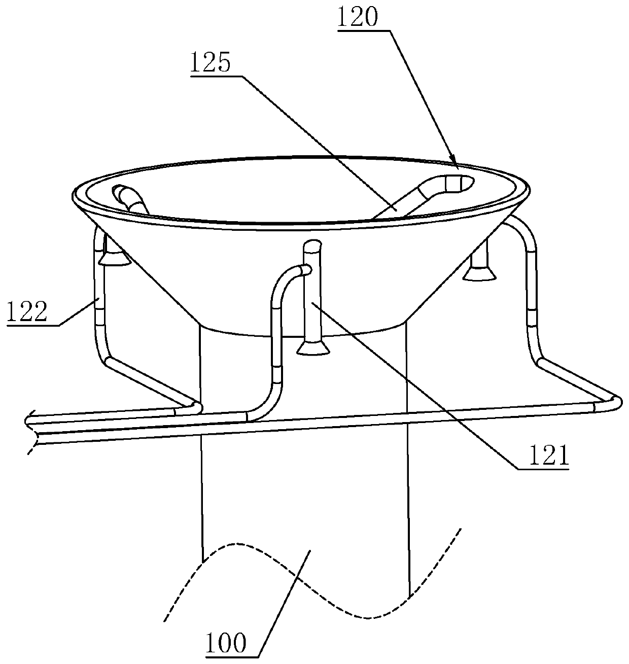 Reservoir spillway and flood discharge method