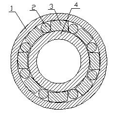 Rolling and sliding bearing with outer ring as sleeve