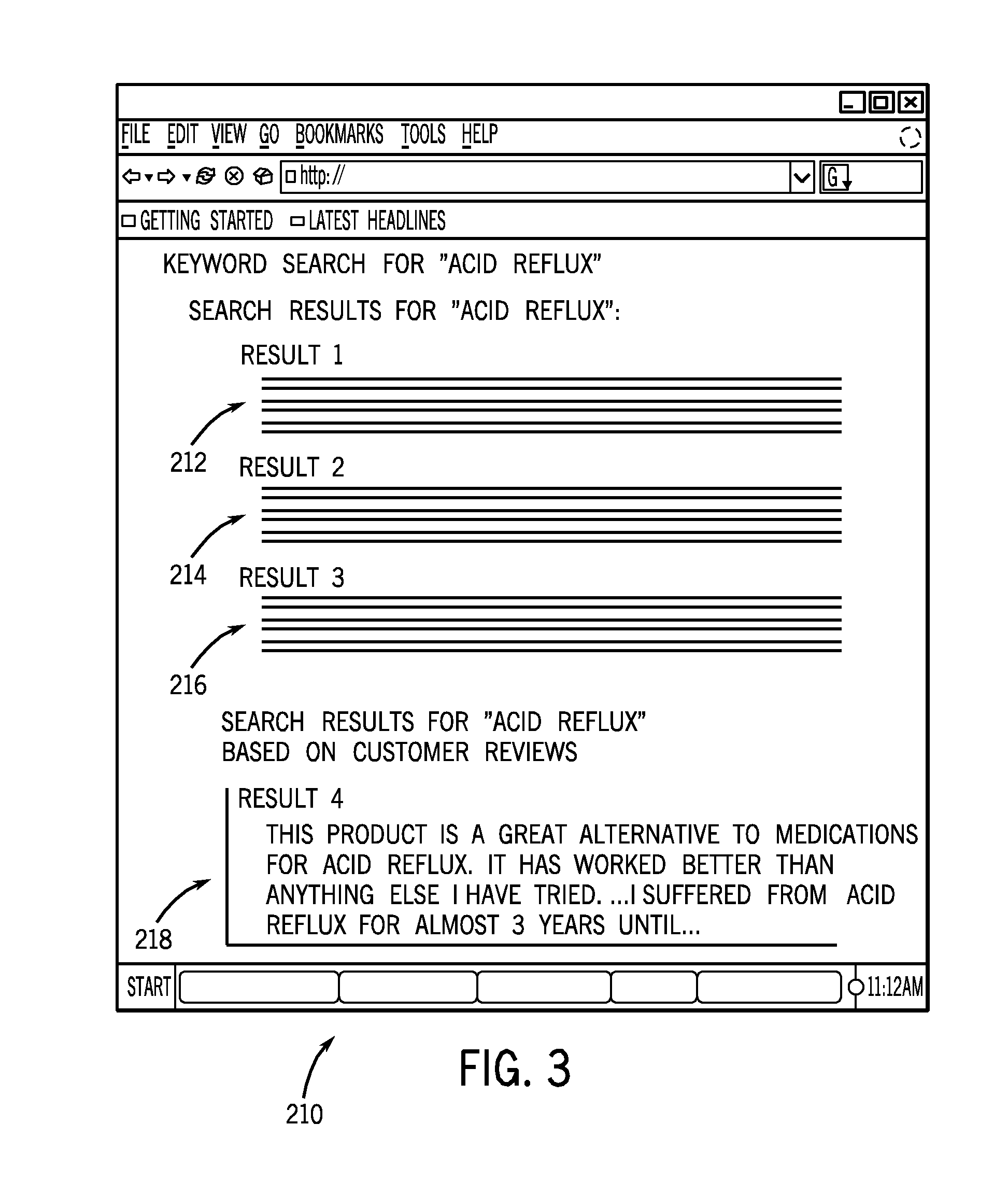 System and method of providing search query results