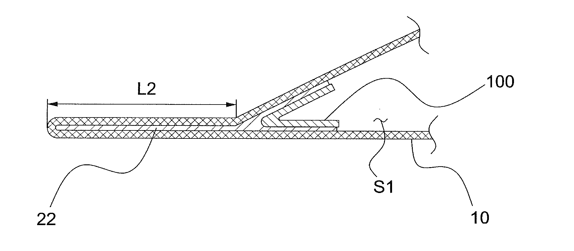 Fabric bonding structure and processed fabric goods having the same