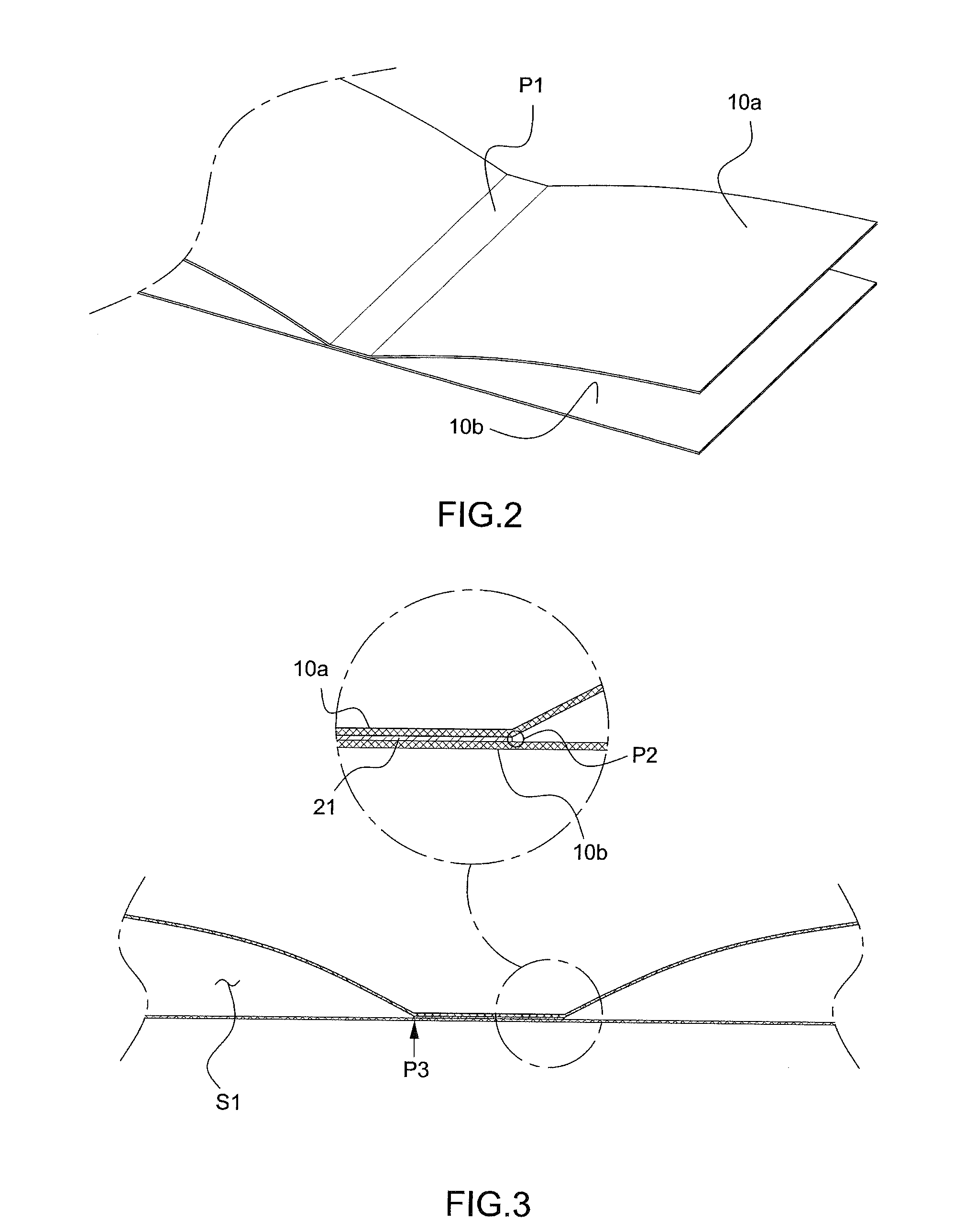 Fabric bonding structure and processed fabric goods having the same