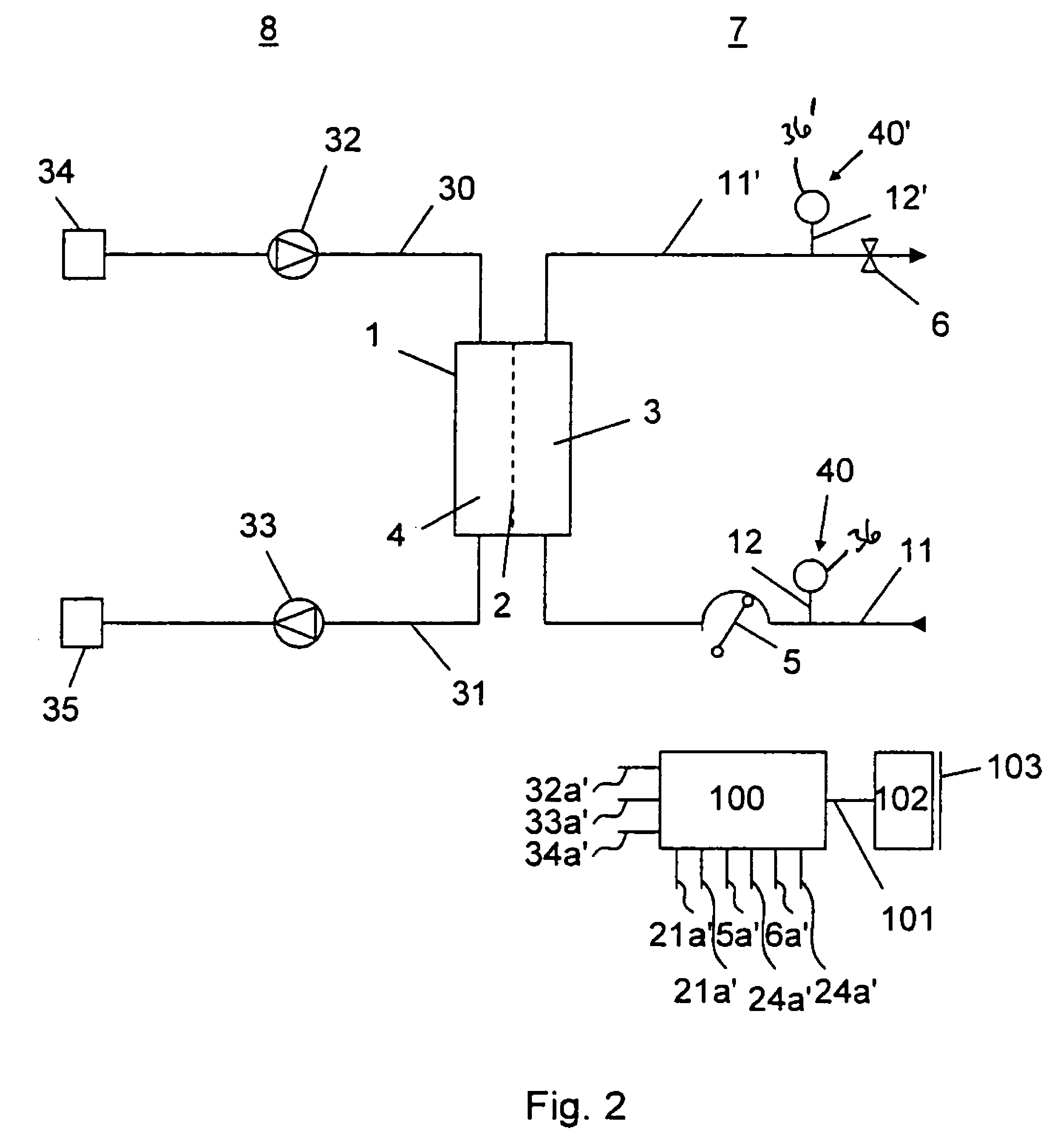 System for monitoring the pressure in a blood line and a device to be used in such a system