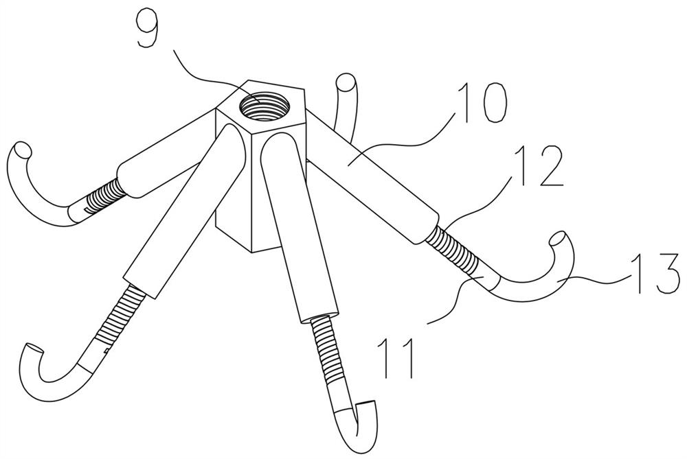Lifting hook hanging frame for object to be subjected to shot blasting treatment
