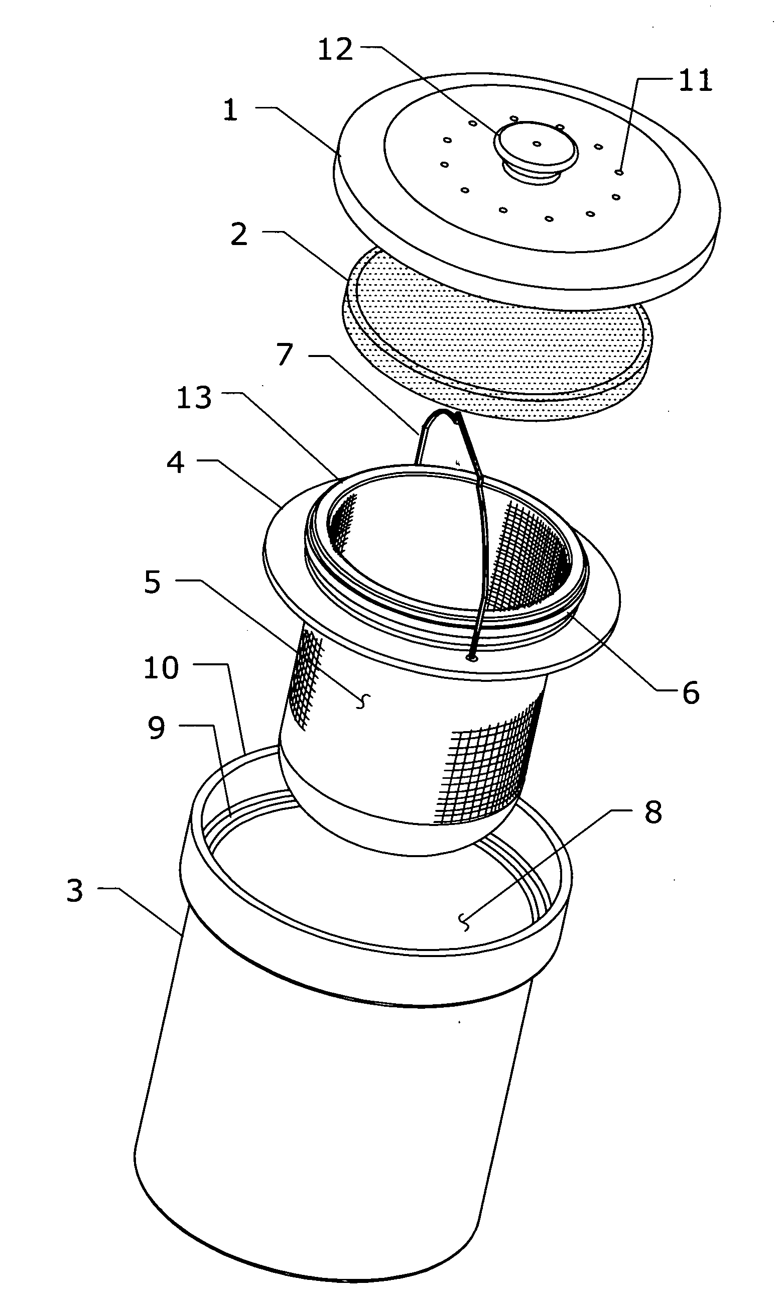 Device and method for collecting of organic waste