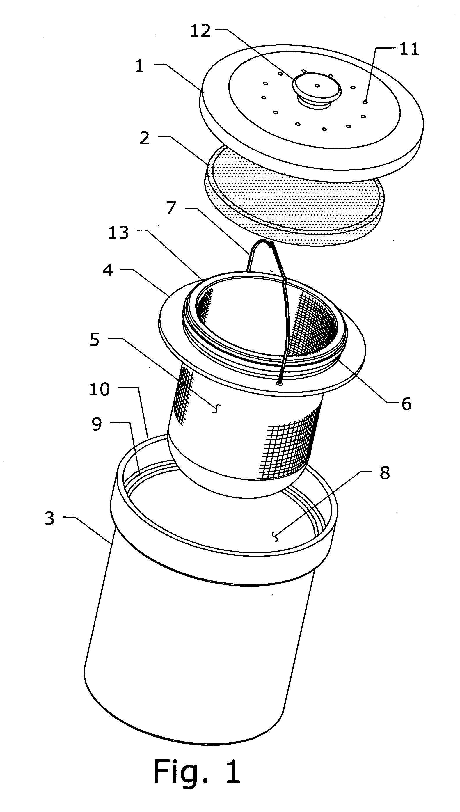 Device and method for collecting of organic waste