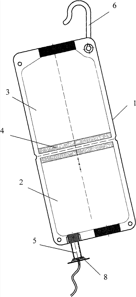Improved solid and liquid double-chamber infusion container