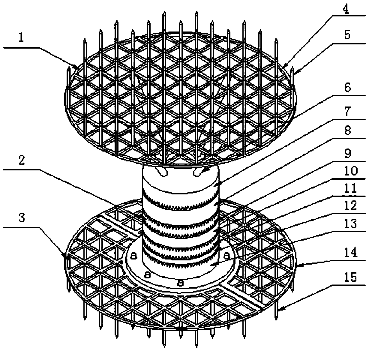 Multistage ionization charge-eliminating lightning protection device