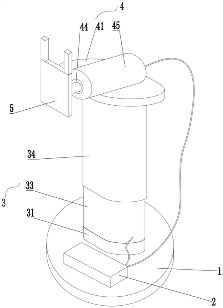 Liftable, lowerable and rotatable display base