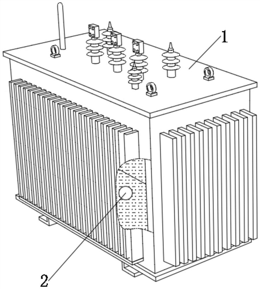 Self-snorkeling soaking type oil immersed transformer for transformer substation