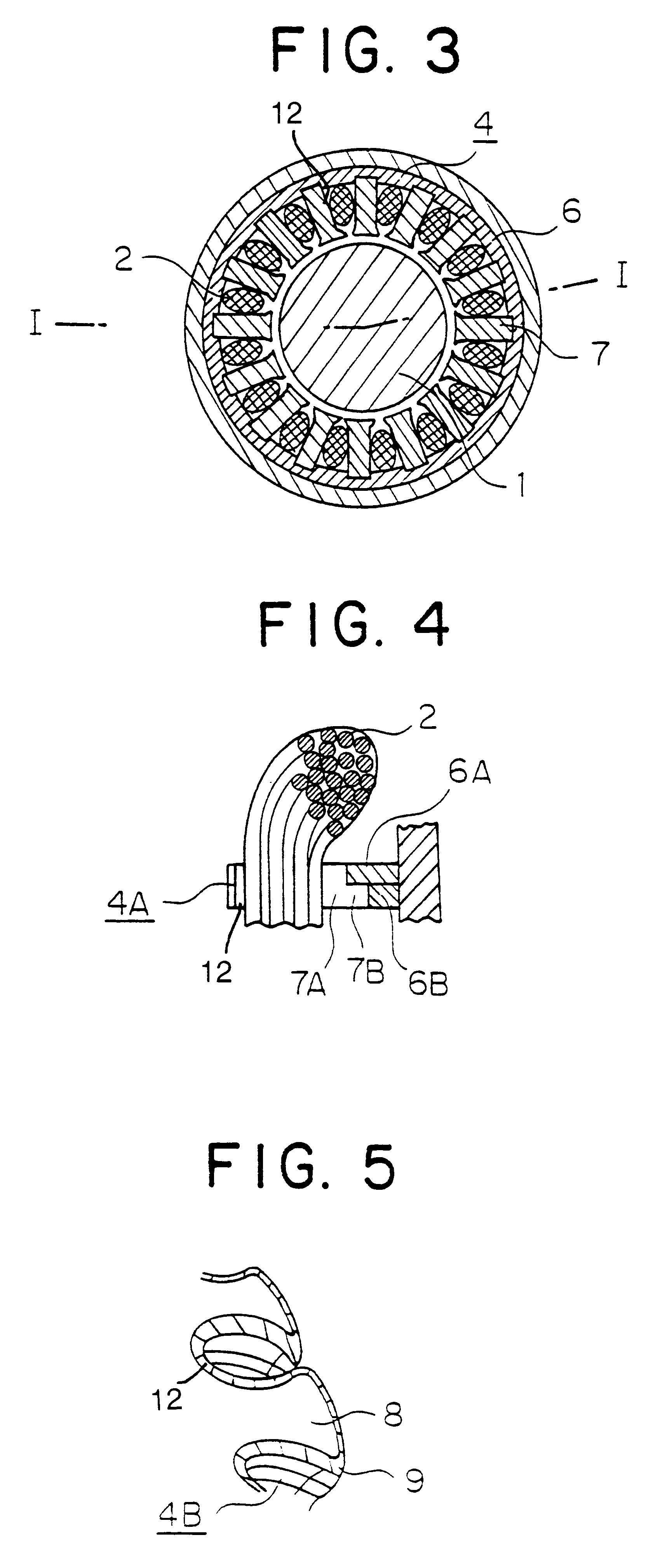 Electric motor having a stator with an end core part having a different shape than a central core part