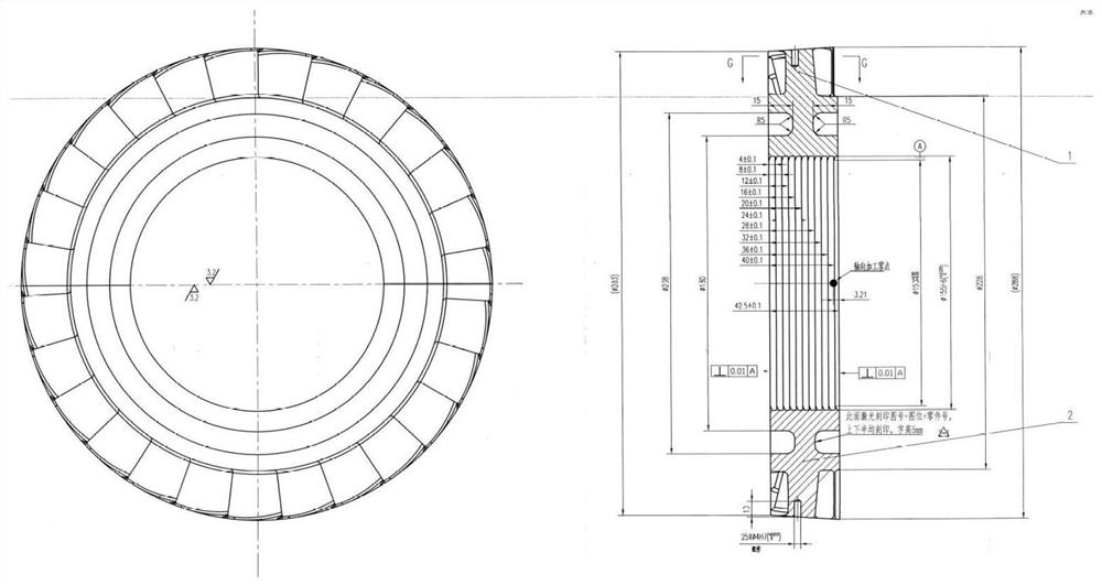 Fine milling method for two-half type thin-wall stationary blade