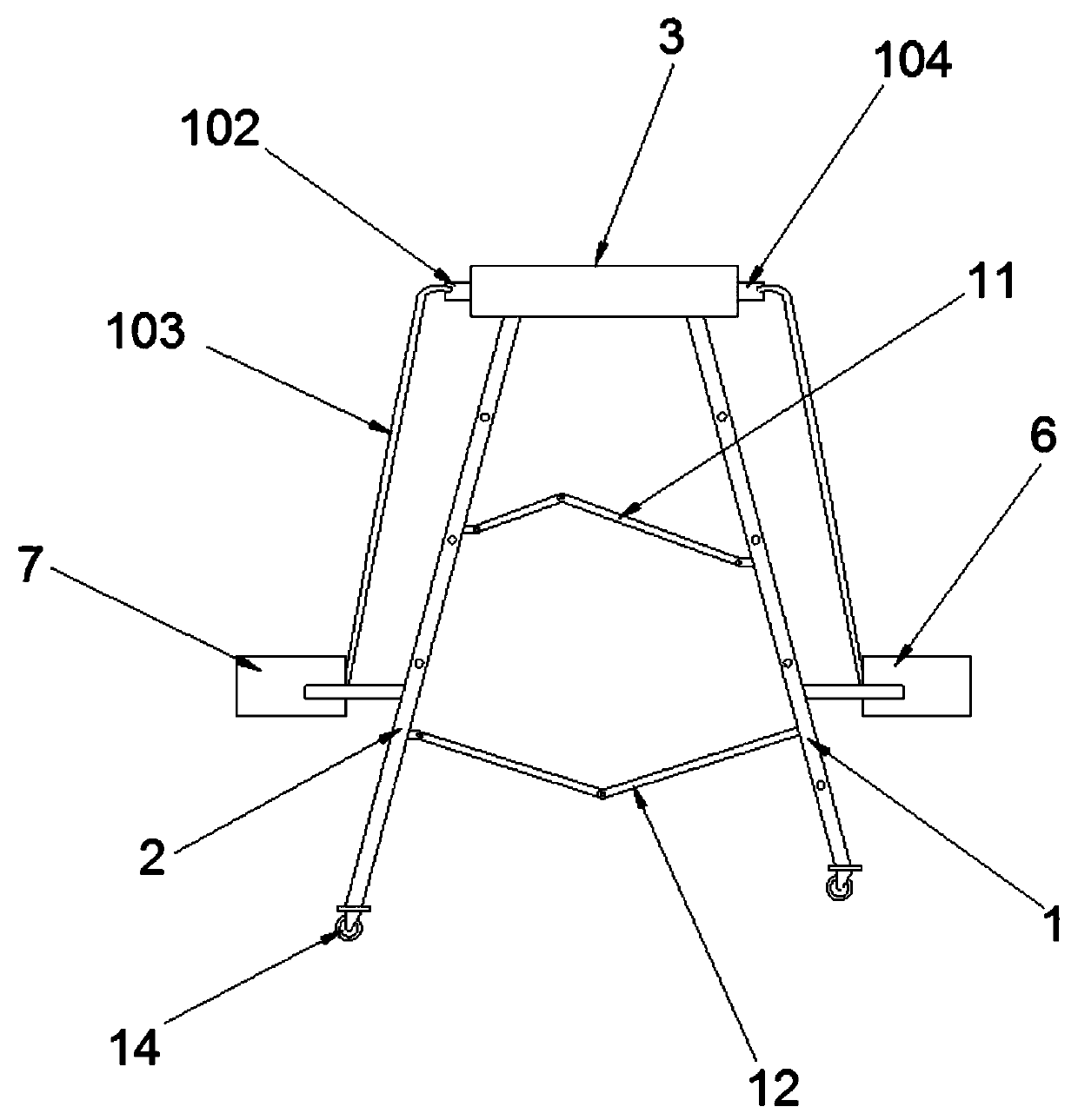 Herringbone ladder for construction