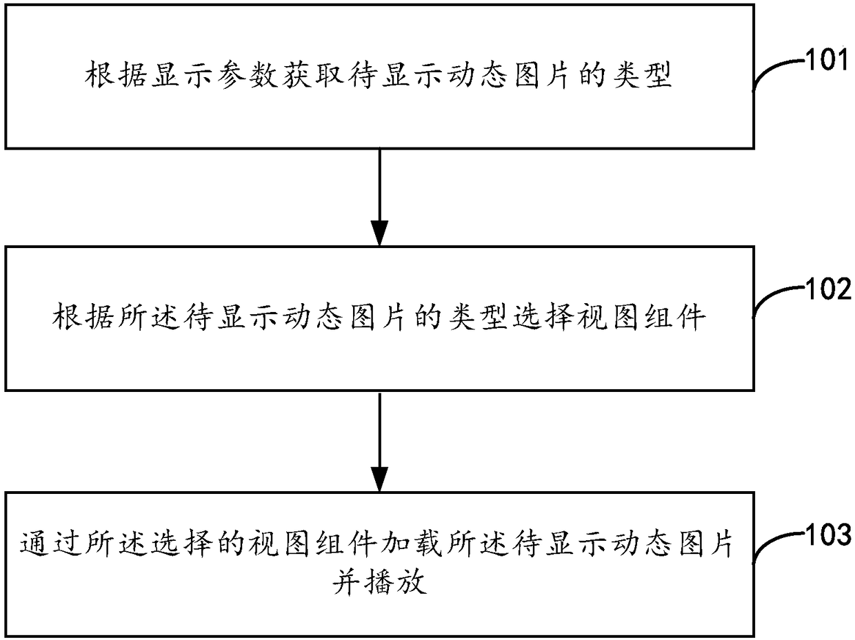 Dynamic picture display method, device and equipment