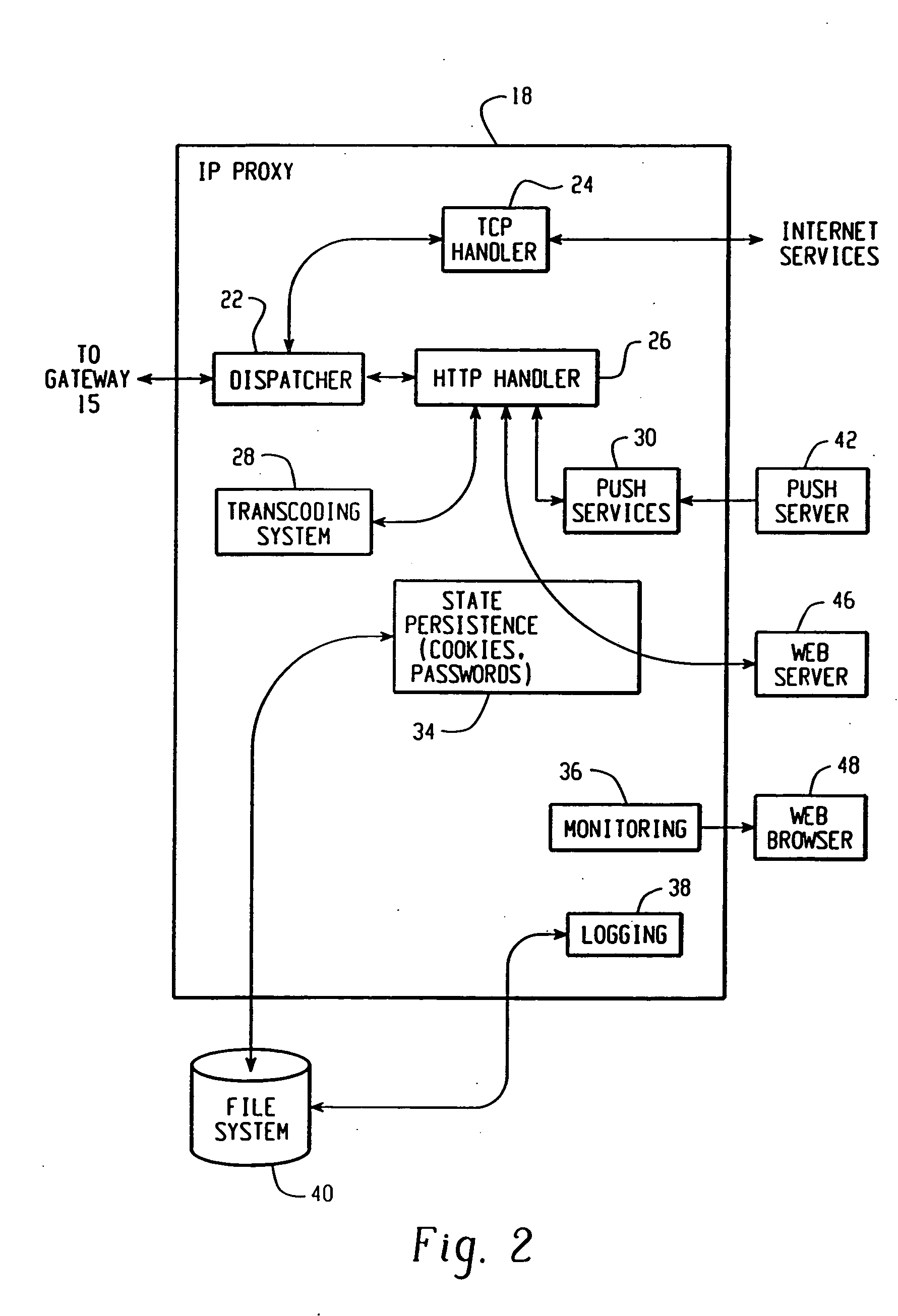 System and method for pushing data from an information source to a mobile communication device including transcoding of the data