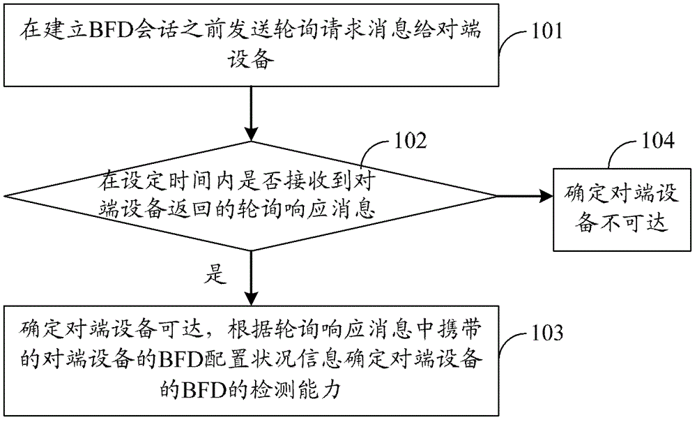 BFD detection method, equipment and system