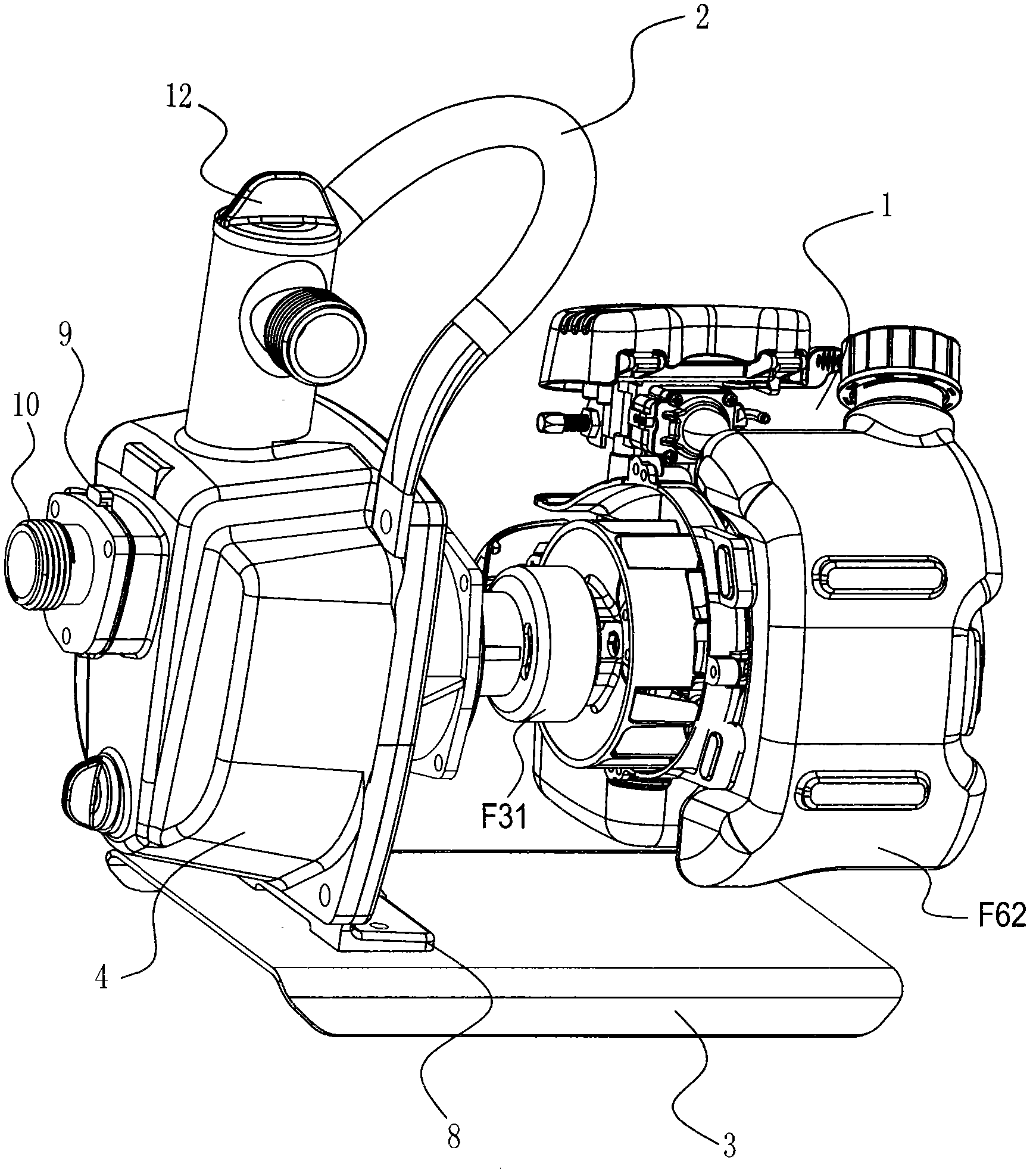 Centrifugal pump with swirl sprayer engine directly connected with high-speed function vane wheel and even-spinning labyrinth