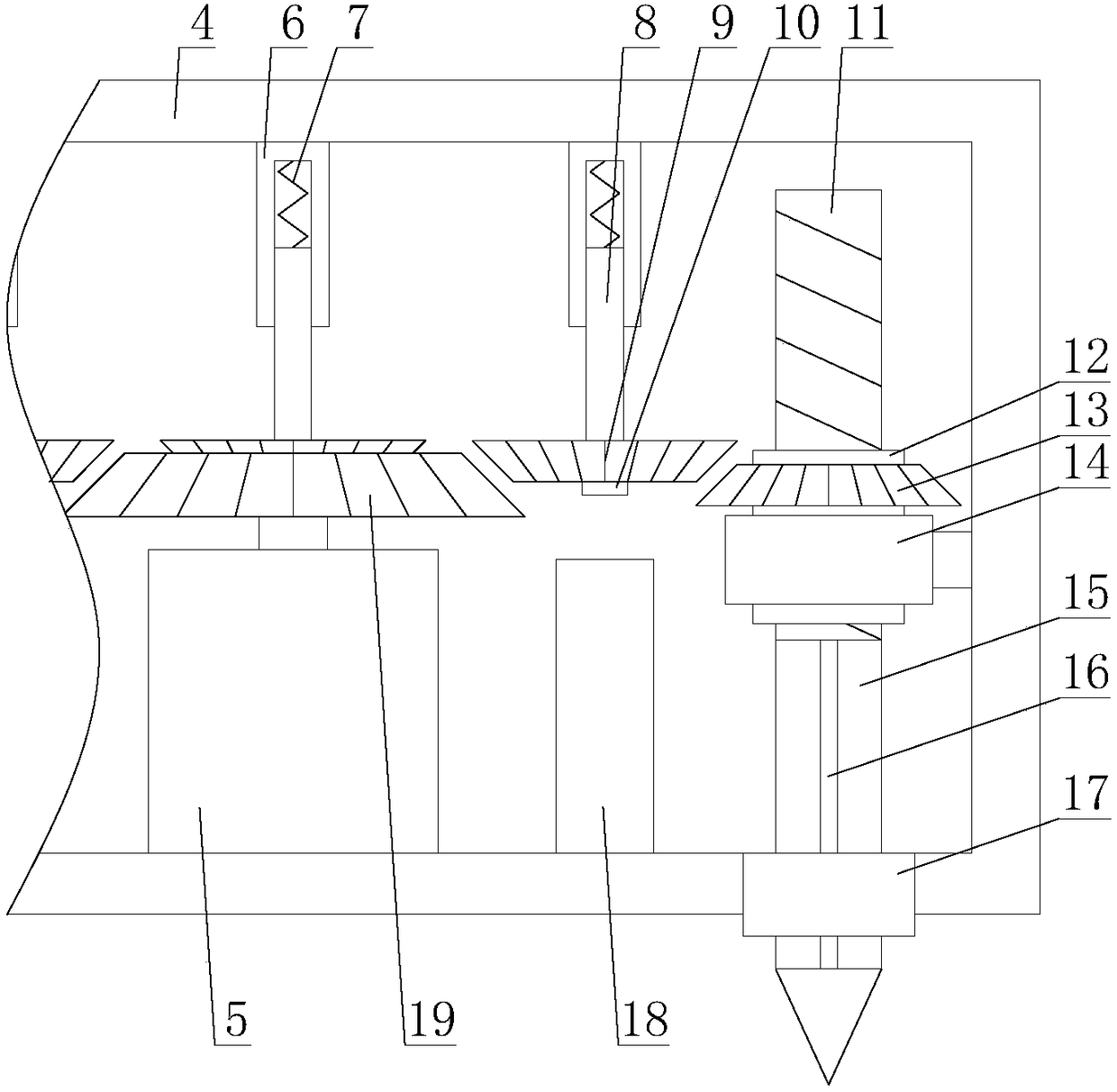 Laser level gauge with horizontal correcting function