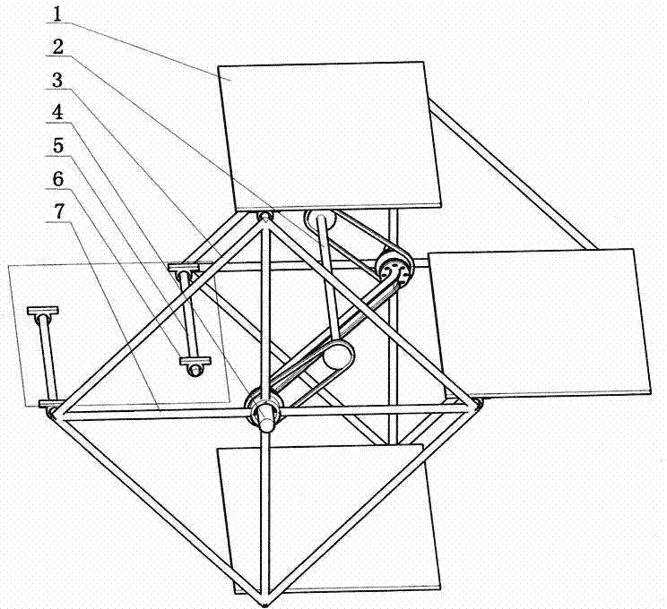 Double-crank three-dimensional rotating garage structure