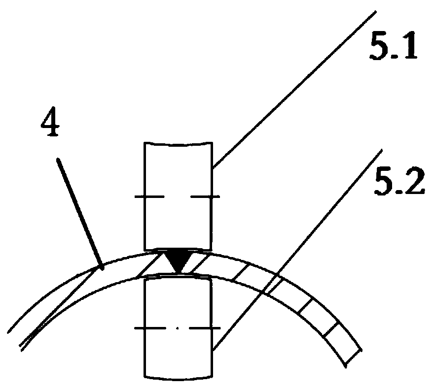 Ultrasonic arc laminating and rolling thin-wall steel tube welding device and welding method