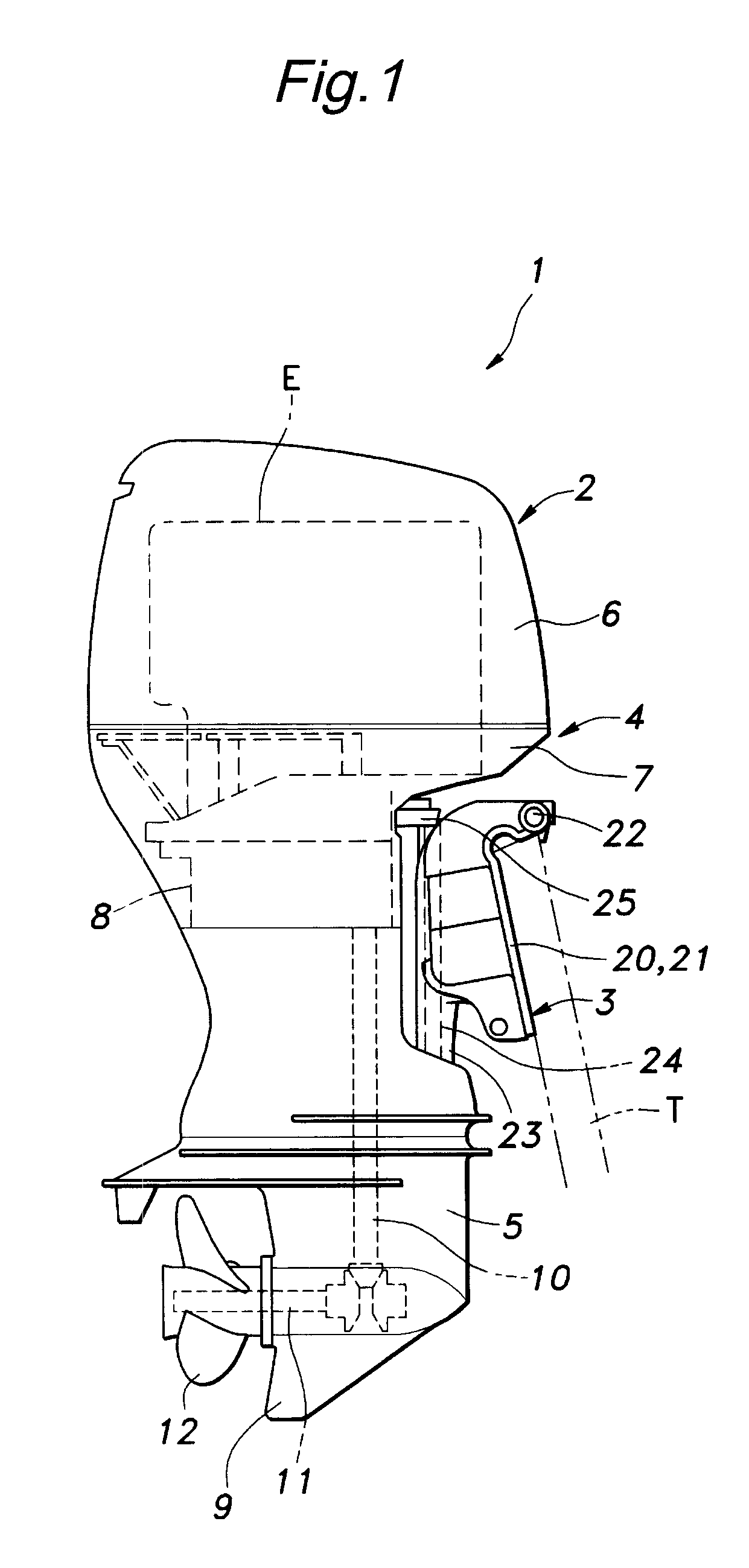 Outboard marine motor that allows a large steering angle