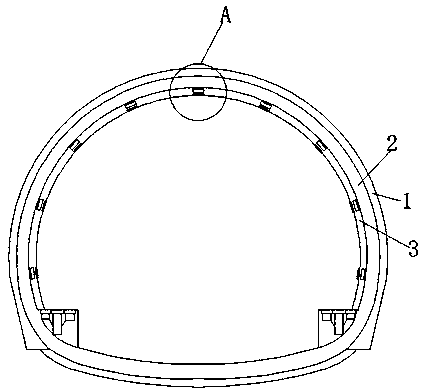High-speed railway tunnel reinforcing section stress monitoring device and evaluation method