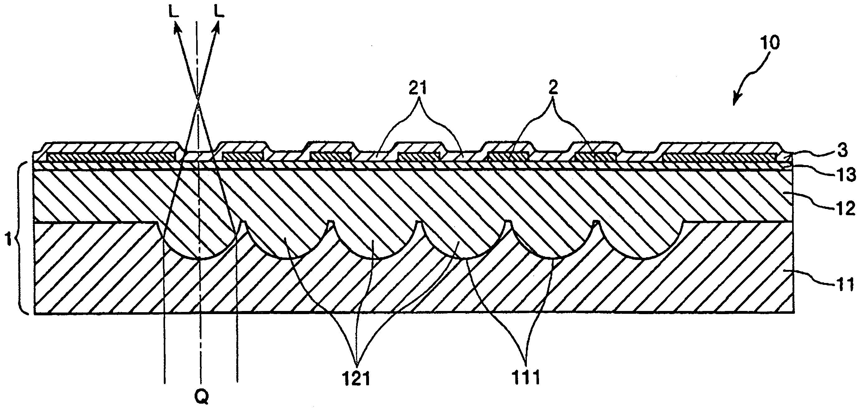Microlens substrate, a method for manufacturing the microlens substrate, a liquid crystal panel, and a projection type display apparatus