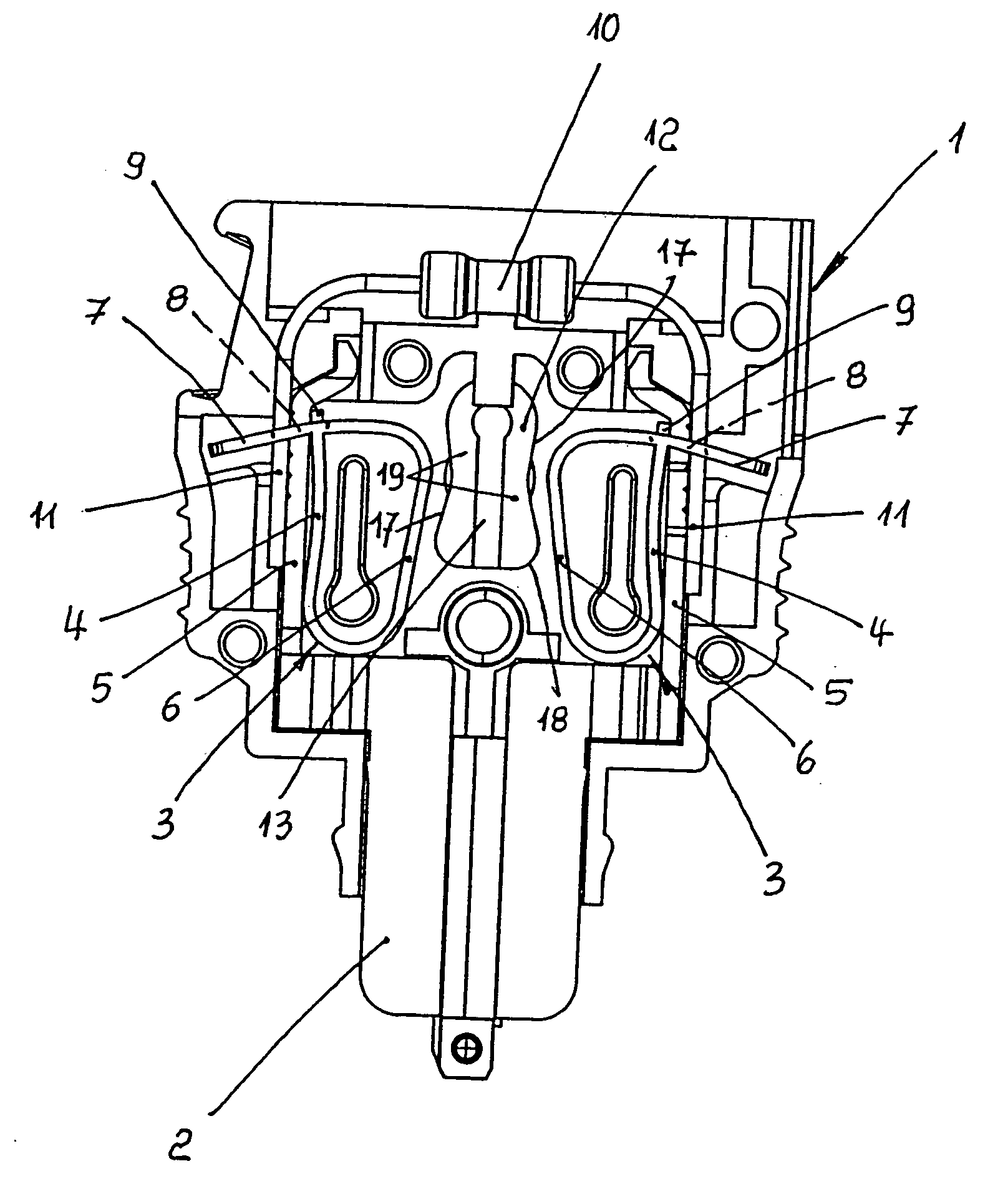 Tension spring clip comprising symmetrical tension springs