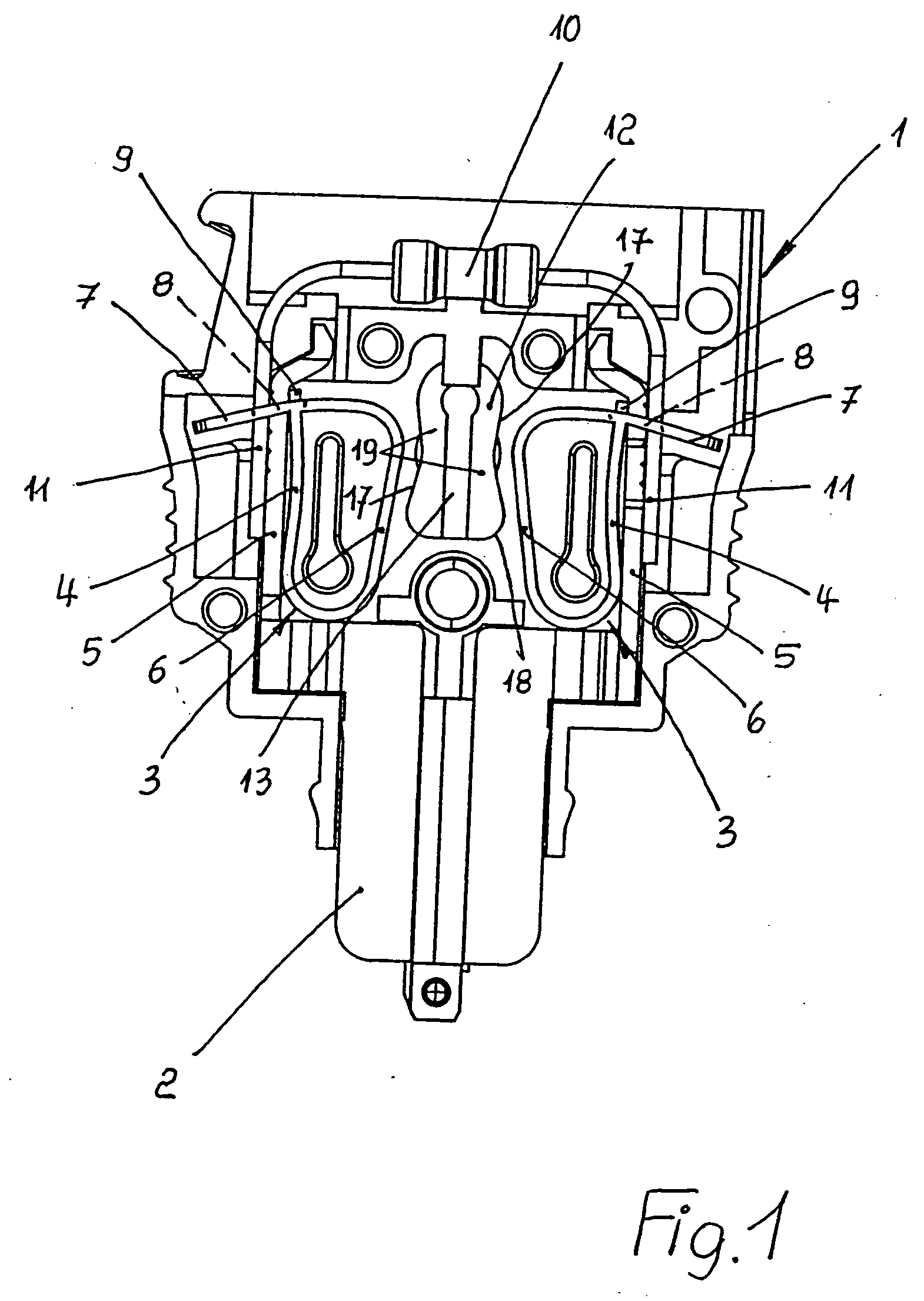 Tension spring clip comprising symmetrical tension springs