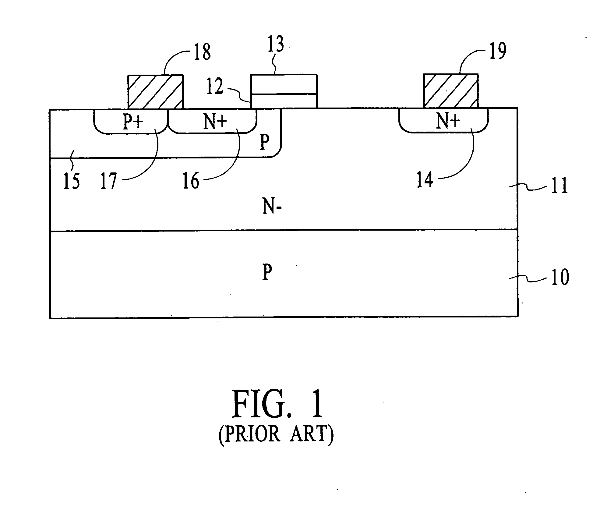 Lateral double-diffused metal oxide semiconductor (LDMOS) device with an enhanced drift region that has an improved Ron area product