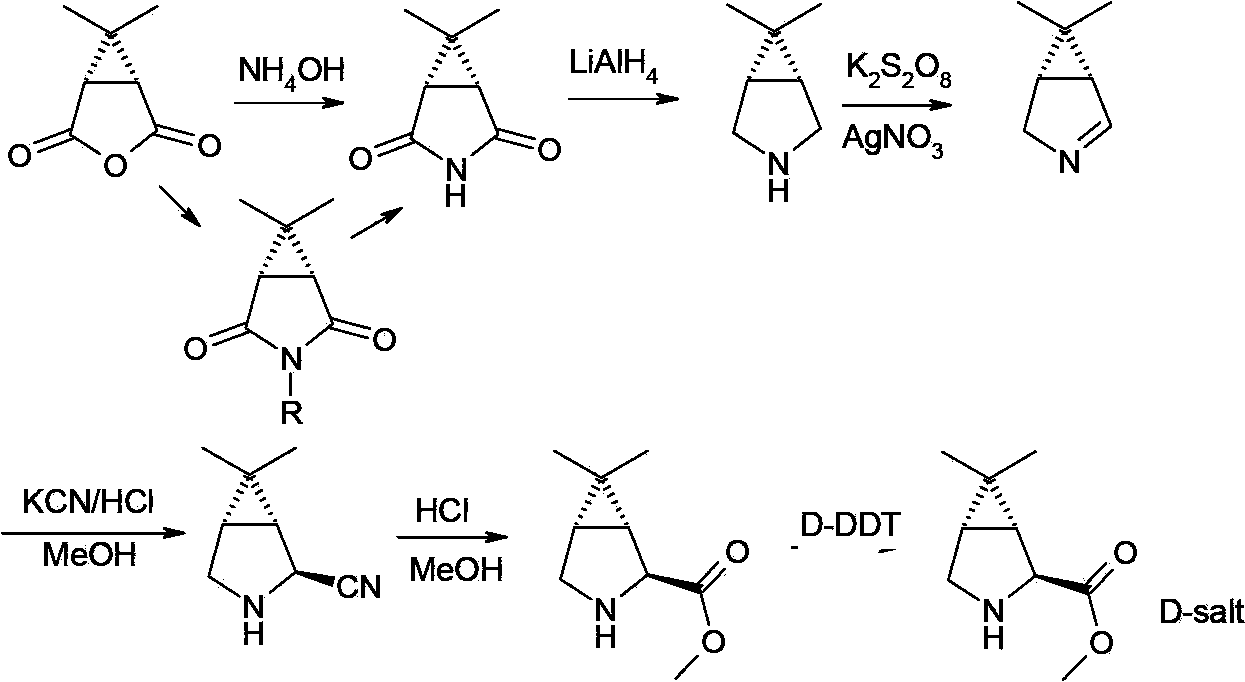 Method for preparing (1R,3S)-3-aminomethyl-2,2-dimethyl cyclopropane methyl alcohol and salts thereof