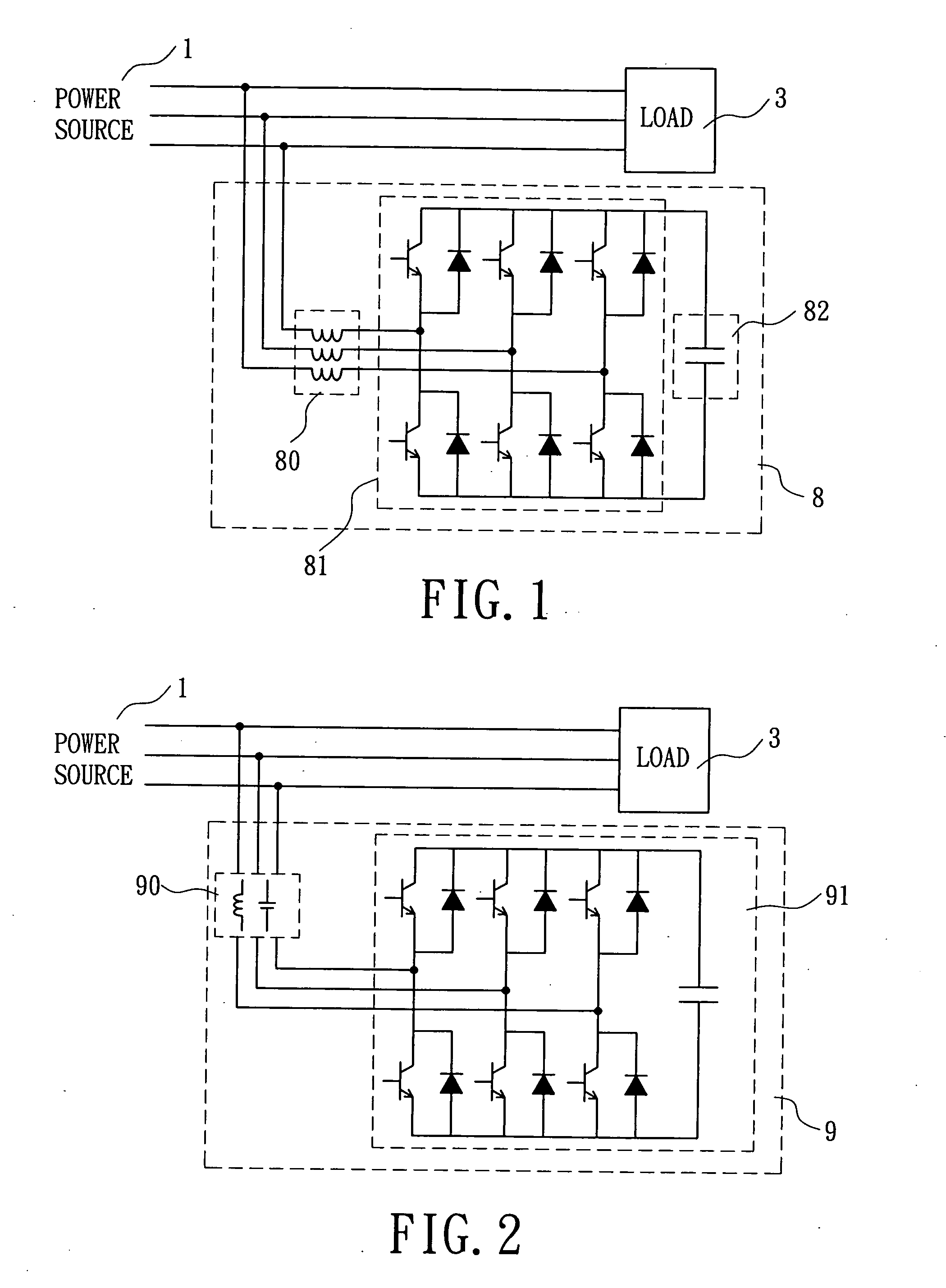 Power converter for a hybrid power filter