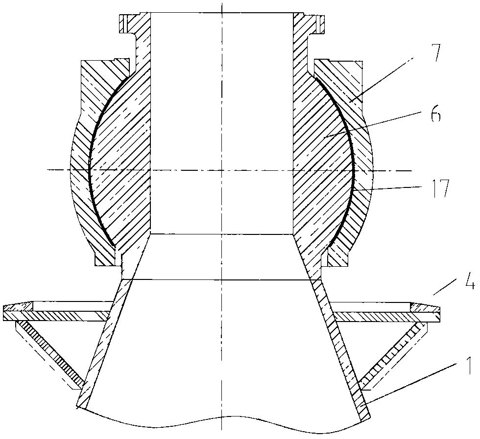 A single point mooring spherical sliding mooring bearing