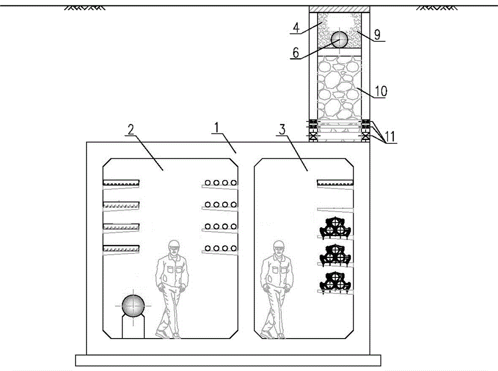 Externally-hung type underground comprehensive pipe rack