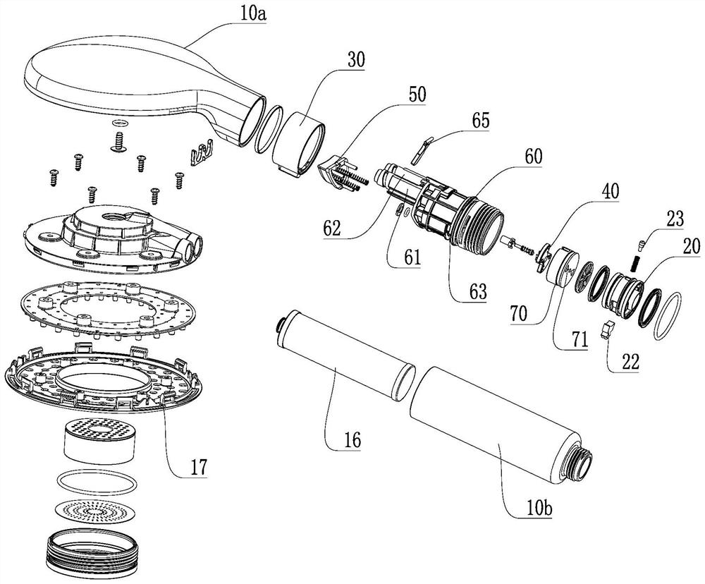 Waterway switching mechanism of shower head