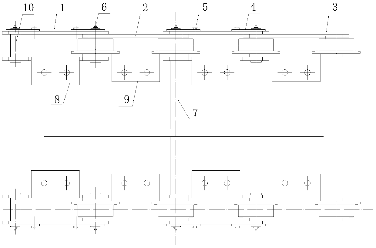 Self-lubricating structure of double-row heavy-load cement conveying chain