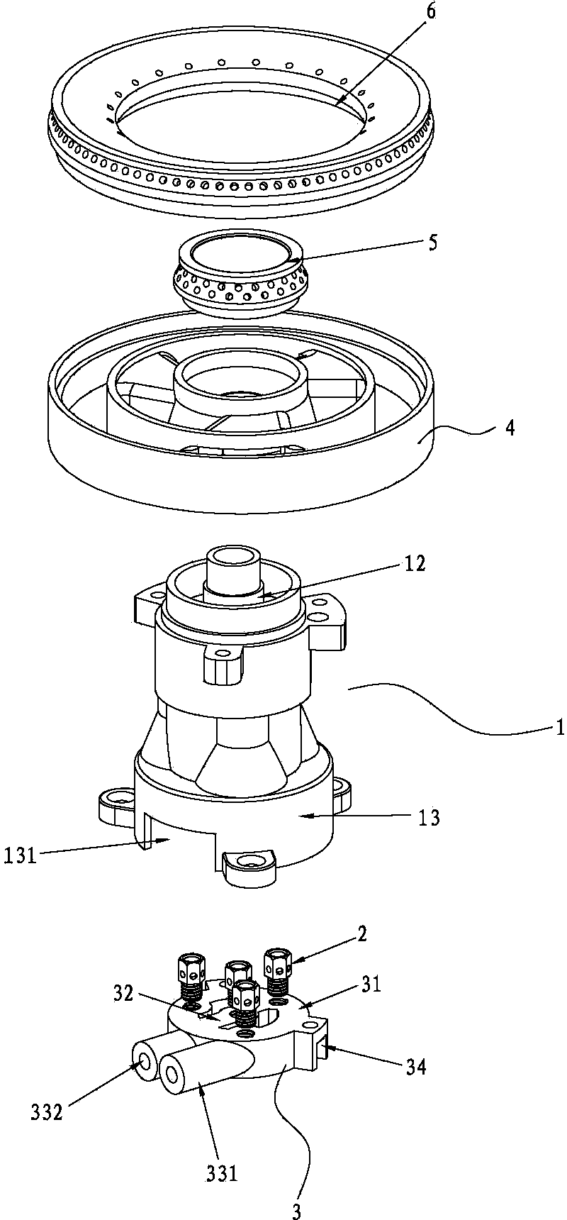 Burner of direct-injection type cooker combustor
