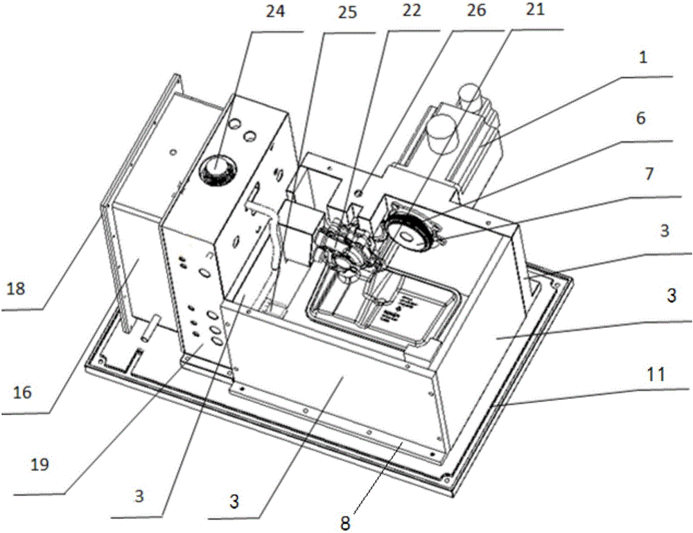 Hydraulic workstation for speed changing box testing