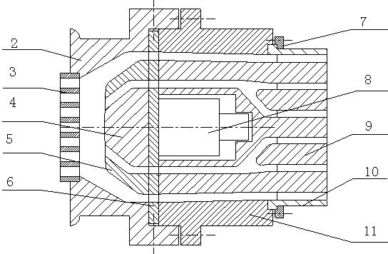 Ultrasonic surface roughening micro groove group extrusion molding device