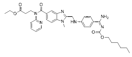 Pradaxa analogue with fluorine-containing group modified benzene ring as center and synthesis method thereof